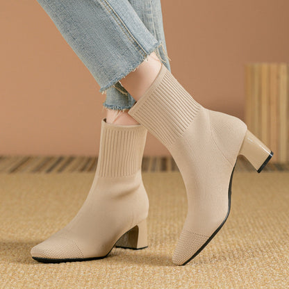 Balerria Fsser Women's Knit Ankle Boots