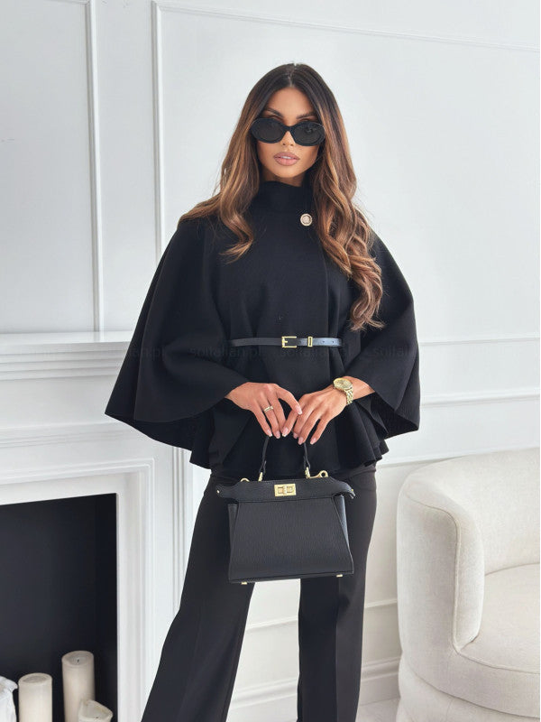 Mila Women's Belted Poncho