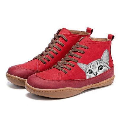 KittyKicks Women's Orthopedic Leather Ankle Boots