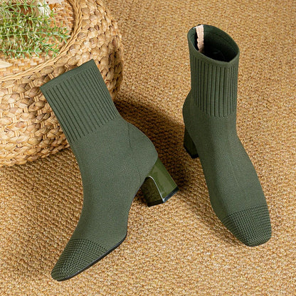 Balerria Fsser Women's Knit Ankle Boots